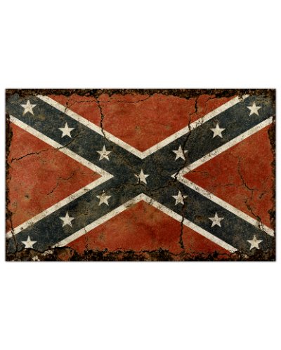 rustic Confederate Battle Flag premium bumper sticker